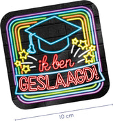 Huldeschild Neon Hoera Geslaagd 50cm